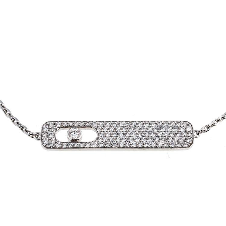 Pre Owned Messika My First Diamond Pave 18K White Gold Bracelet