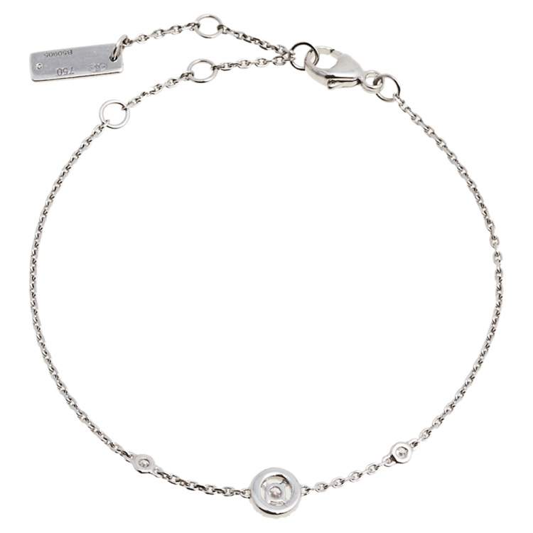 Pre Owned Messika Joy Diamond 18K White Gold Charm Bracelet XS