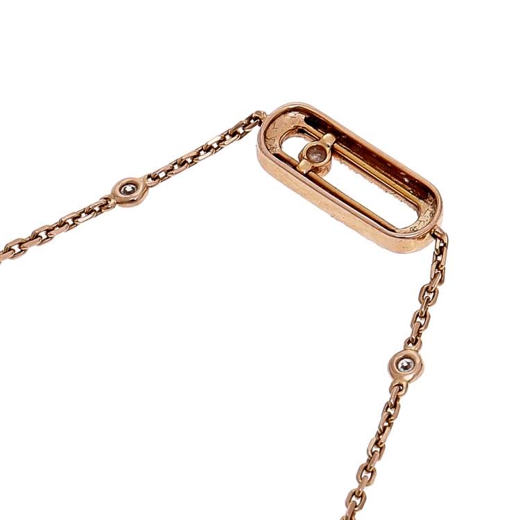 مملوكة مسبقًا Messika Move Uno Pave Diamond 18K Rose Gold Bracelet