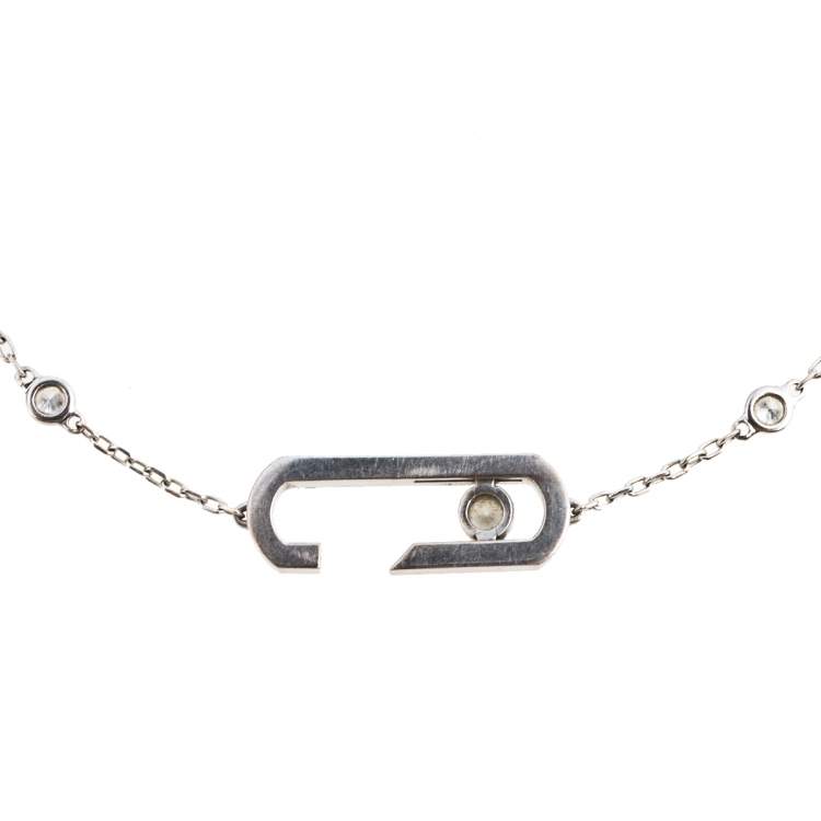 Pre Owned Messika by Gigi Hadid Move Addiction Diamond 18k White Gold Bracelet 