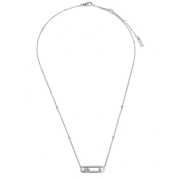 Pre Owned Messika Baby Move Diamond 18K White Gold Pendant Necklace