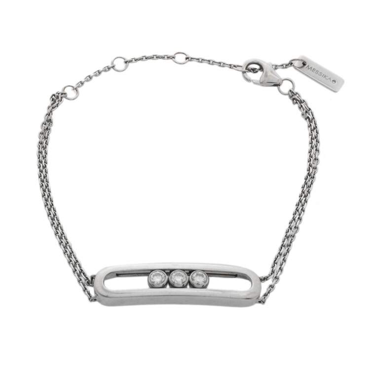 Pre Owned Messika Move Classique Diamond 18K White Gold Bracelet