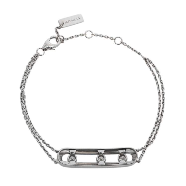 Pre Owned Messika Move Classique Diamond 18K White Gold Bracelet