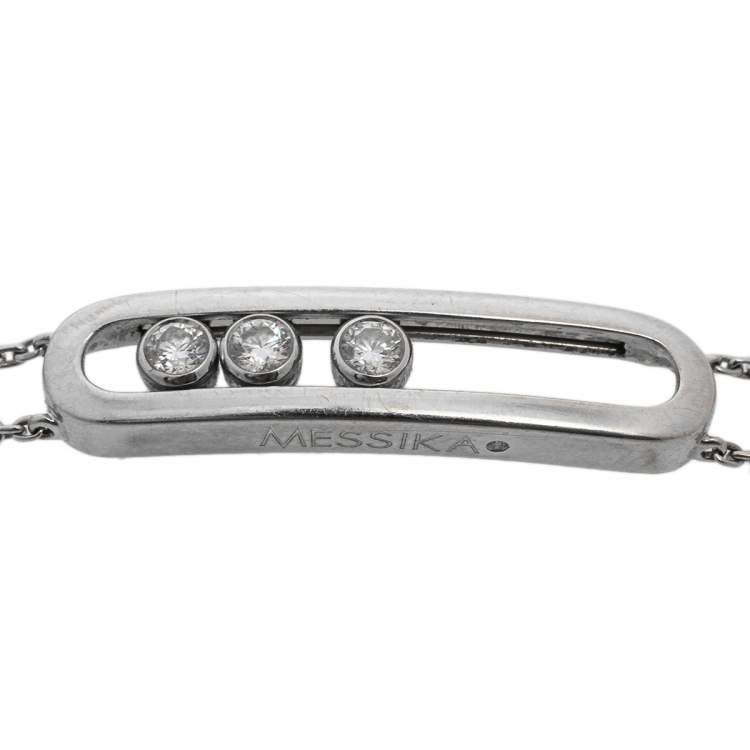 Pre Owned Messika Move Classique Diamond 18K White Gold Bracelet