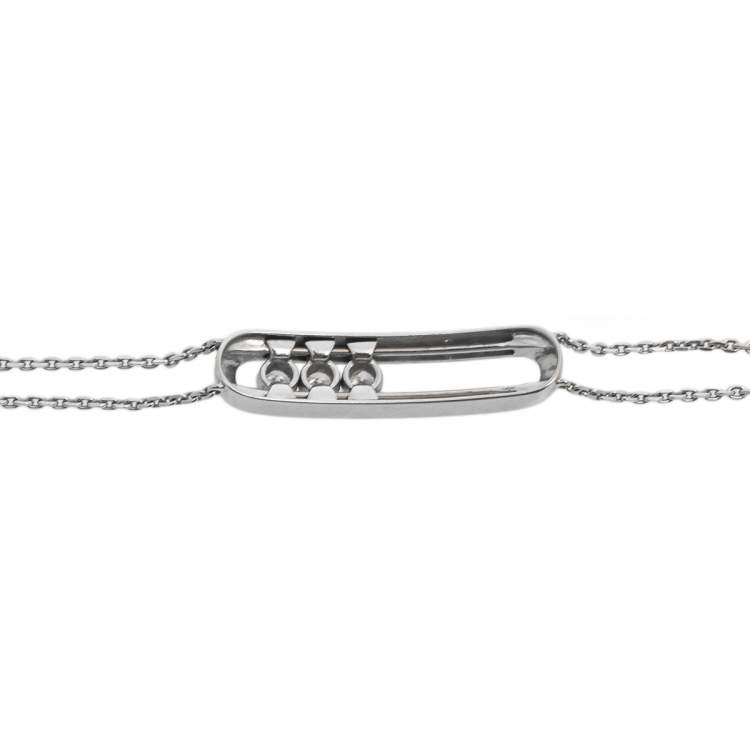 Pre Owned Messika Move Classique Diamond 18K White Gold Bracelet