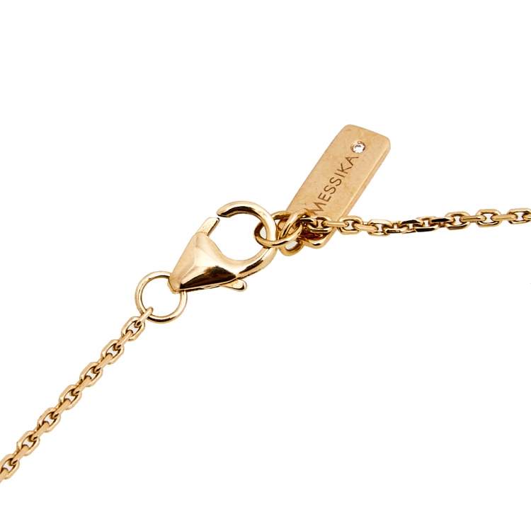مملوكة مسبقًا Messika Move Uno 2 Row Pave Diamond 18k Rose Gold Necklace