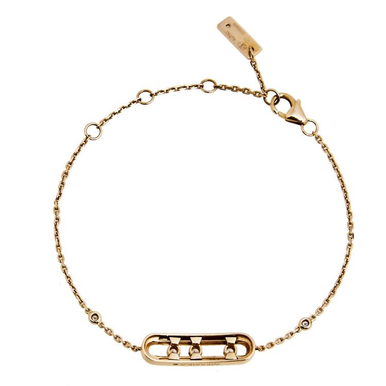Pre Owned Messika Baby Move Pave Diamond 18K Rose Gold Bracelet