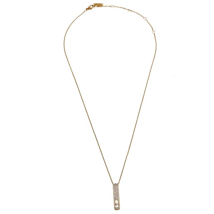 Pre Owned Messika My First Diamond Pave 18K Rose Gold Pendant Necklace