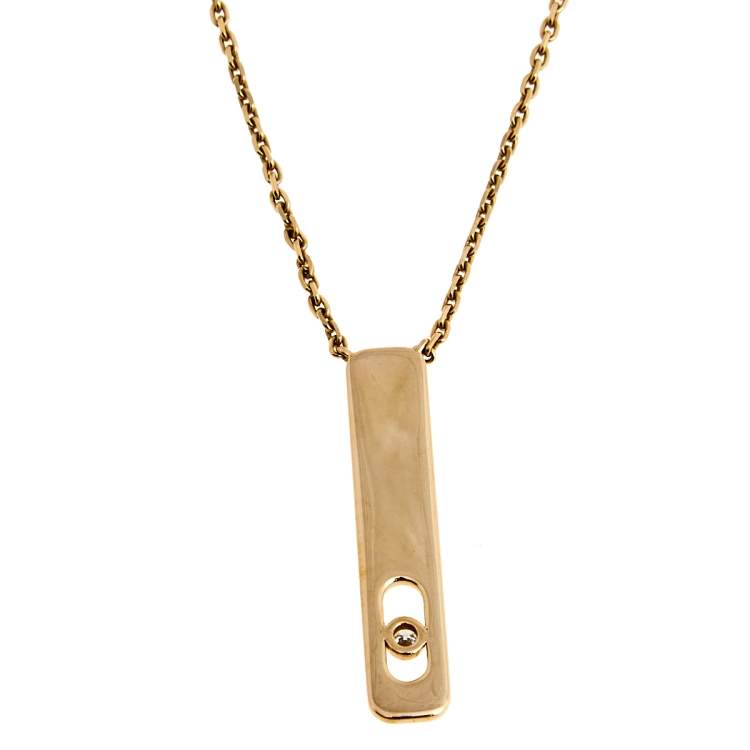 Pre Owned Messika My First Diamond Pave 18K Rose Gold Pendant Necklace