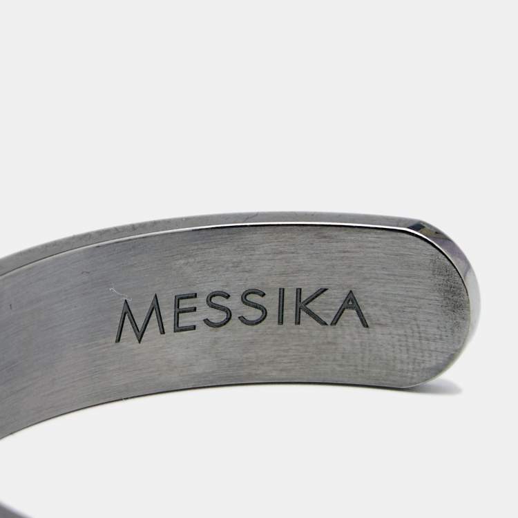 Pre Owned Messika Move Diamonds Titanium Open Cuff Bracelet L