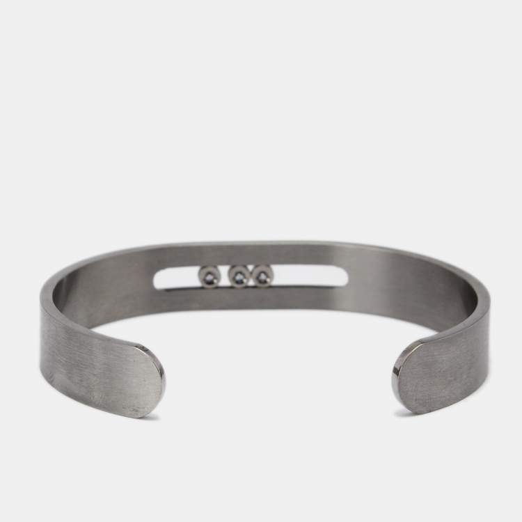 Pre Owned Messika Move Diamonds Titanium Open Cuff Bracelet L