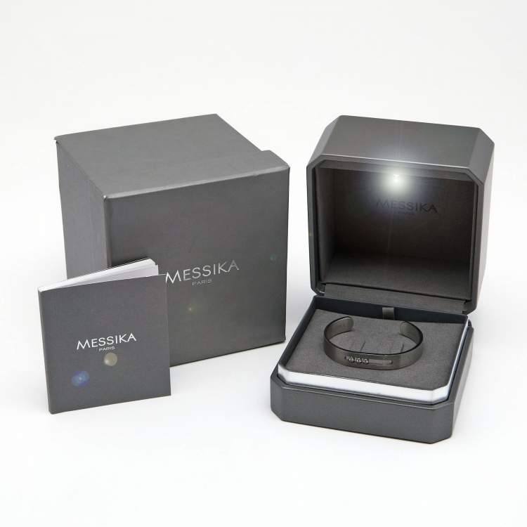 Pre Owned Messika Move Diamonds Titanium Open Cuff Bracelet L