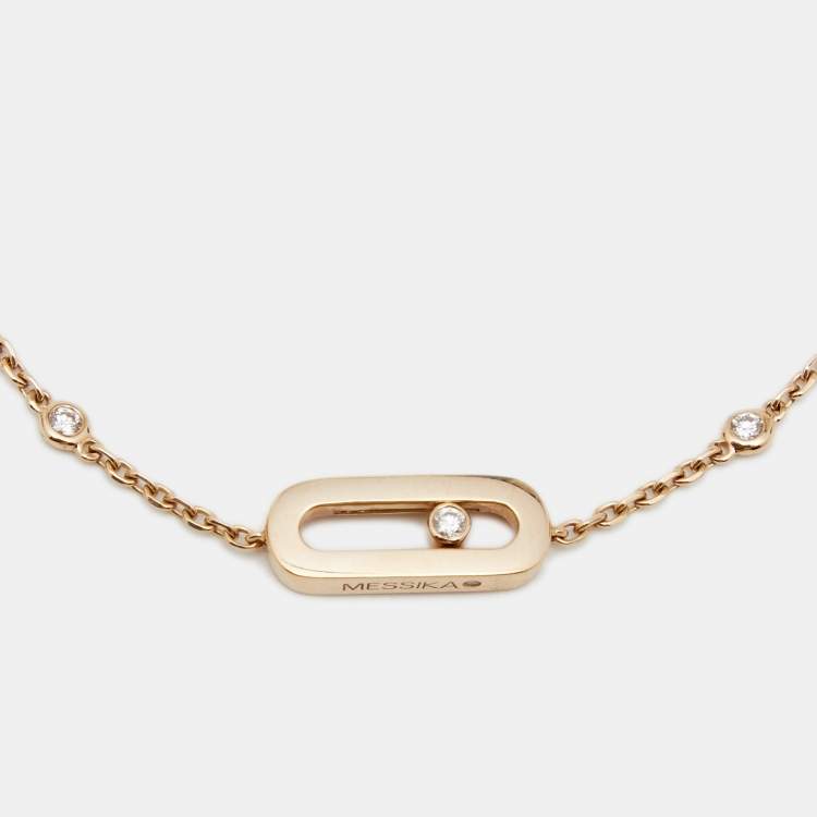 Pre Owned Messika Move Uno Diamond 18k Rose Gold Bracelet