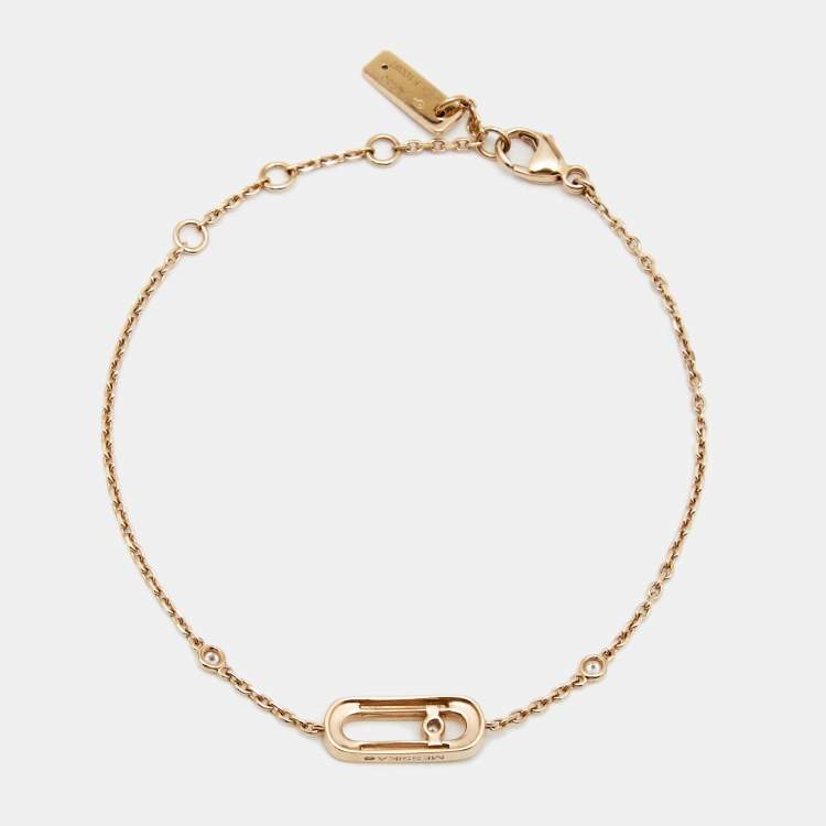 Pre Owned Messika Move Uno Diamond 18k Rose Gold Bracelet