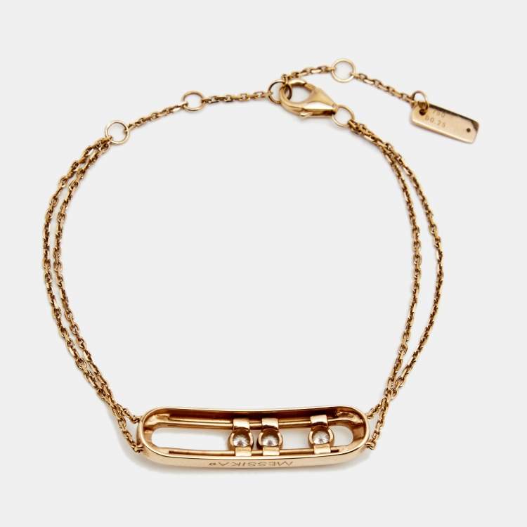 Pre Owned Messika Move Classique Diamonds 18k Rose Gold Bracelet