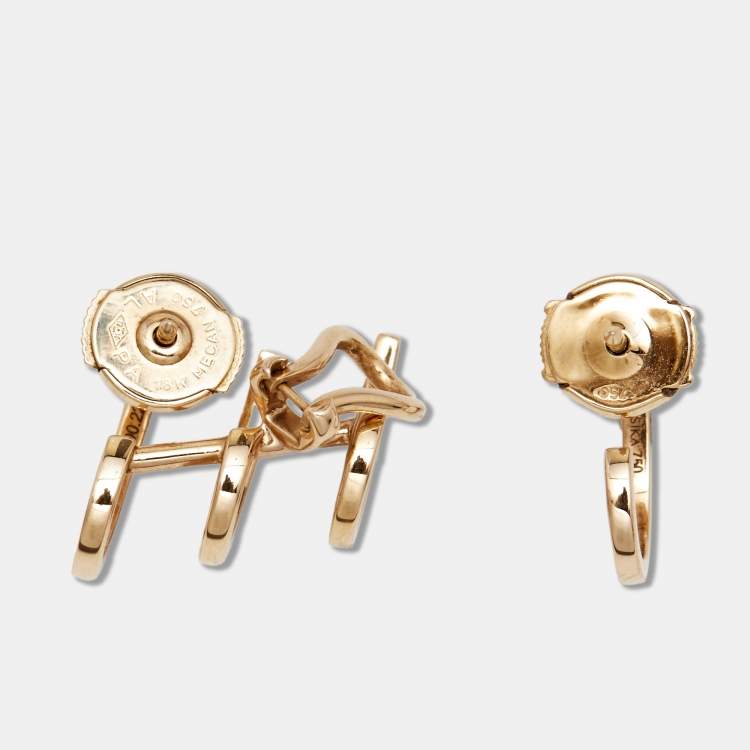 Pre Owned Messika Multi Creoles Gatsby Diamond 18k Rose Gold Earrings