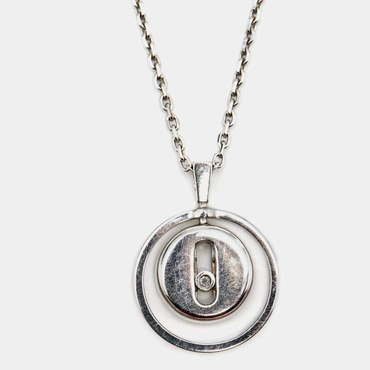 Pre Owned Messika Lucky Move Diamond 18k White Gold Necklace
