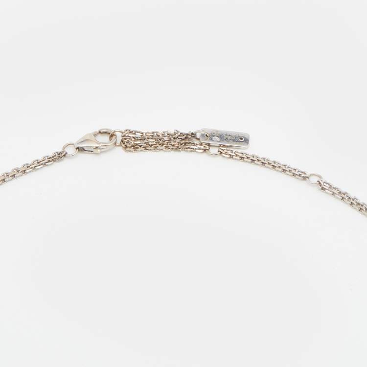 Pre Owned Messika Move Diamond 18k White Gold Double Chain Necklace