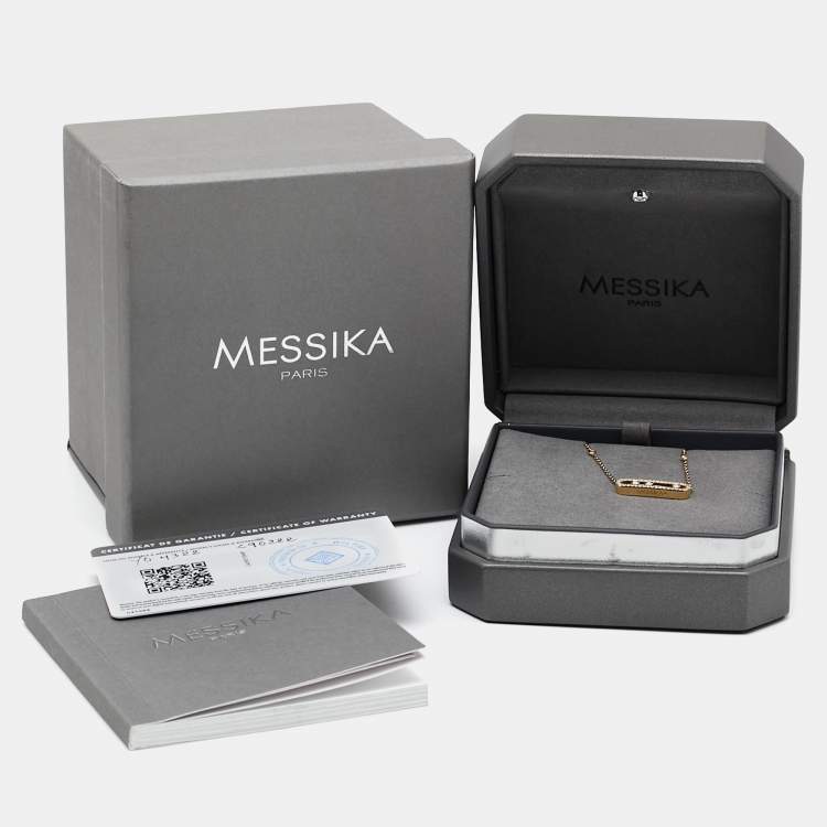 Pre Owned Messika Baby Move Pavé Diamond 18k Yellow Gold Necklace