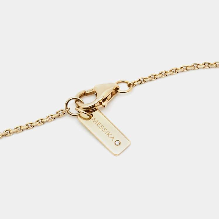 Pre Owned Messika Baby Move Pavé Diamond 18k Yellow Gold Necklace
