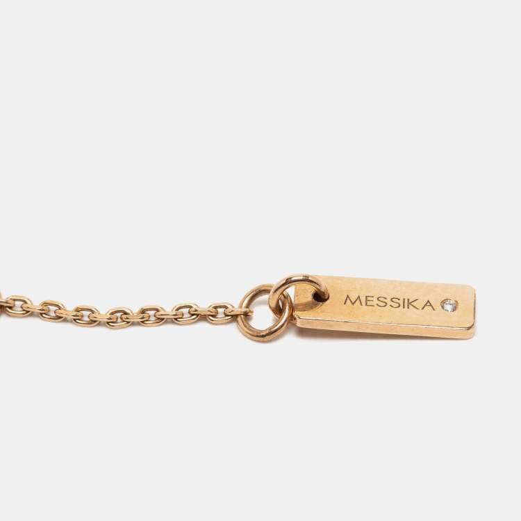 Pre Owned Messika Move Uno Pave Diamond 18k Rose Gold Necklace