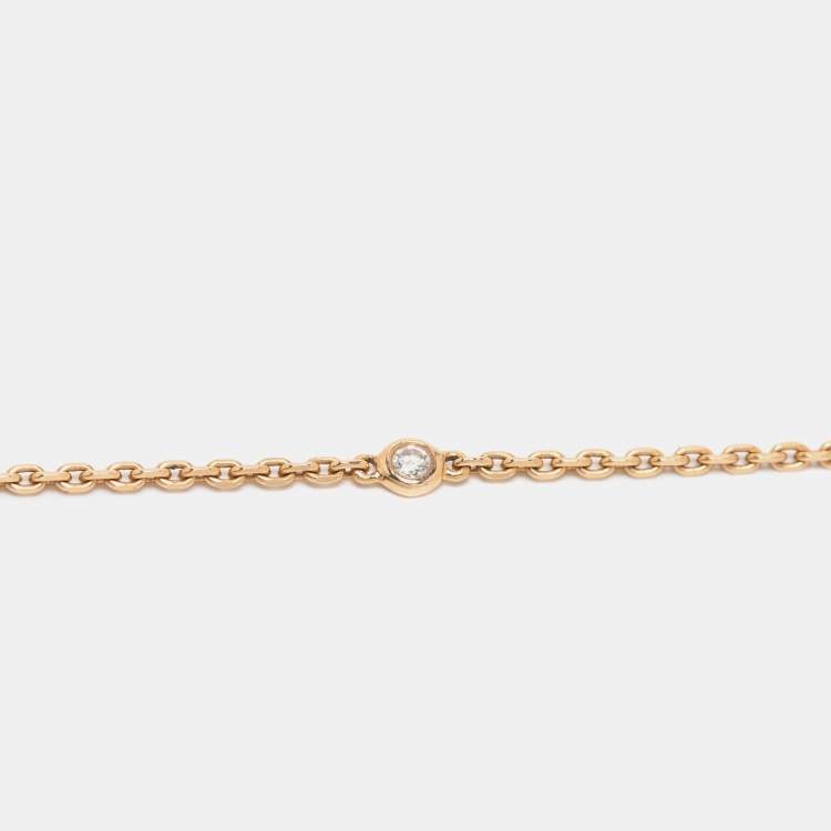 Pre Owned Messika Move Uno Pave Diamond 18k Rose Gold Necklace