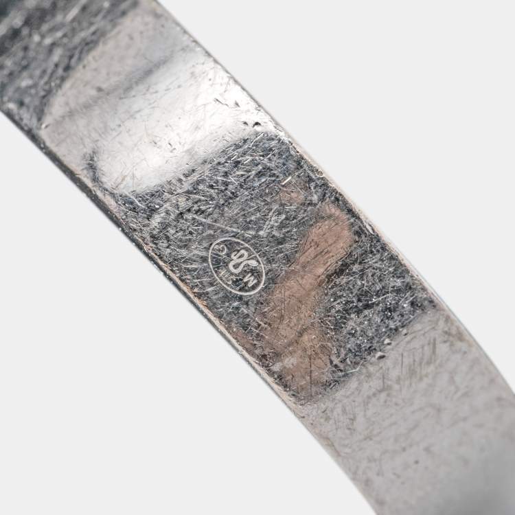 Pre Owned Messika Move Noa Diamond Pave 18k White Gold Ring Size 53