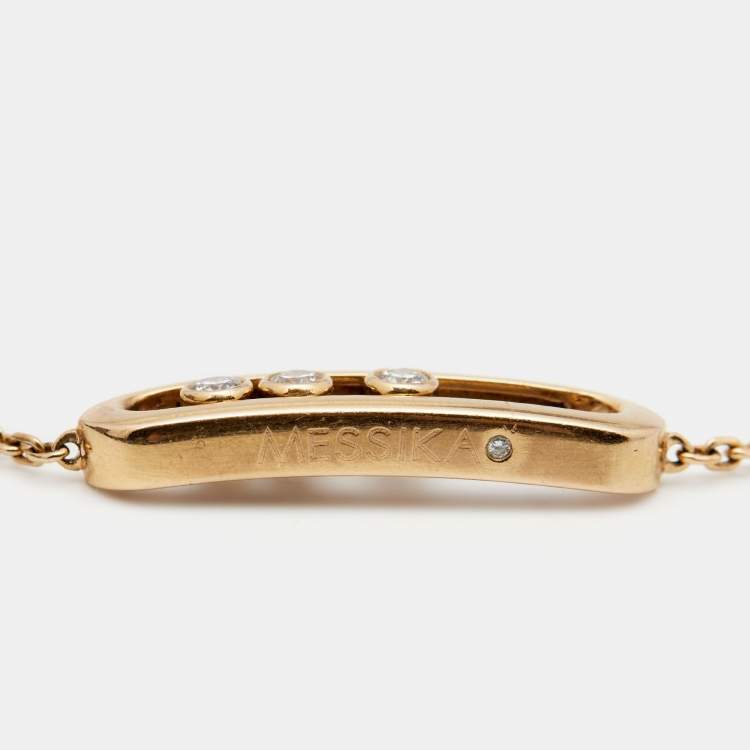 Pre Owned Messika Baby Move Diamond 18k Rose Gold Link Bracelet