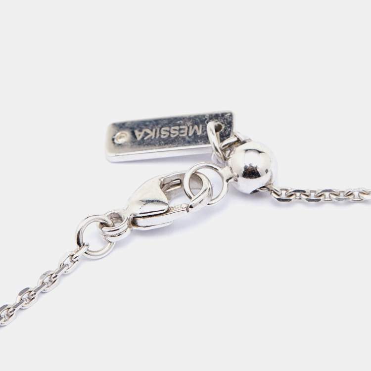Pre Owned Messika Lucky Move Diamonds 18k White Gold Pendant Necklace