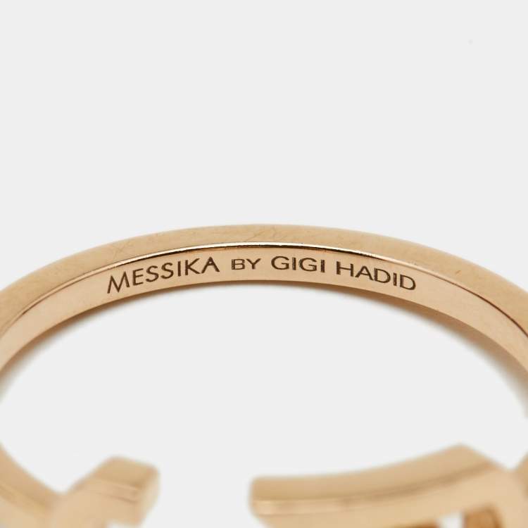 Pre Owned Messika by Gigi Hadid Move Addiction Diamond 18k Rose Gold Ring Size 55