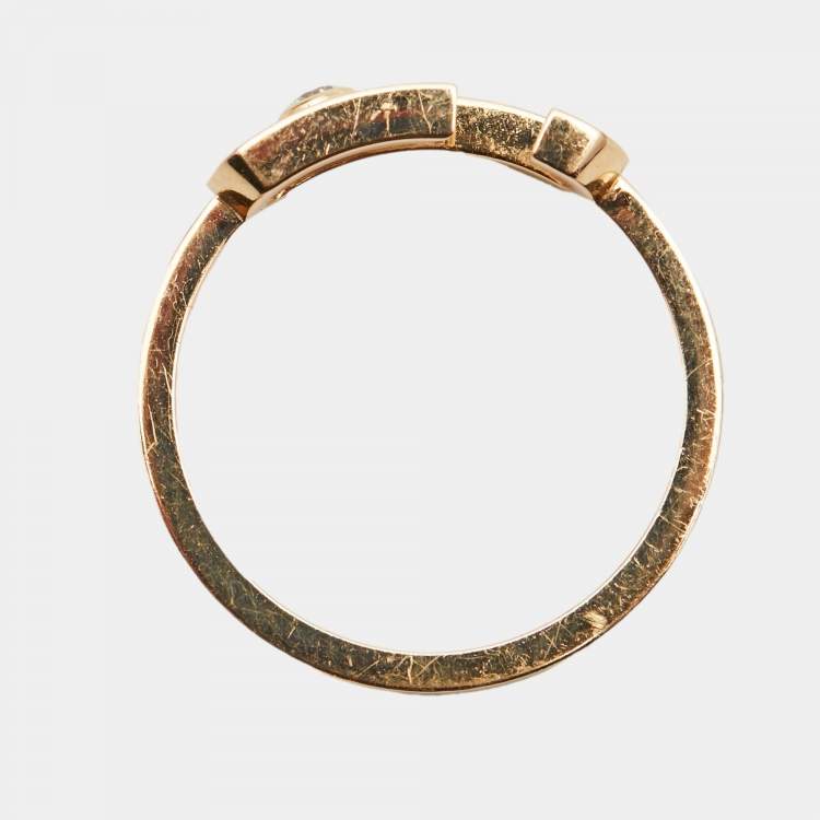 Pre Owned Messika by Gigi Hadid Move Addiction Diamond 18k Rose Gold Ring Size 55