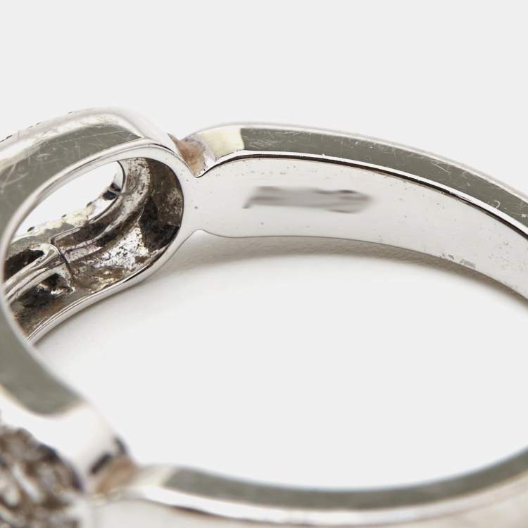 Pre Owned Messika Baby Move Pavé Diamond 18k White Gold Ring Size 50