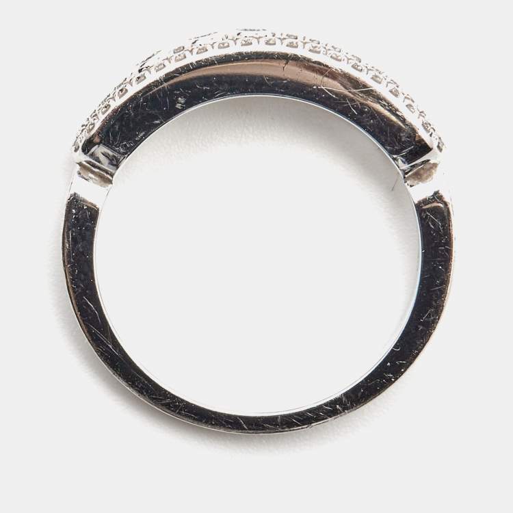 Pre Owned Messika Baby Move Pavé Diamond 18k White Gold Ring Size 50