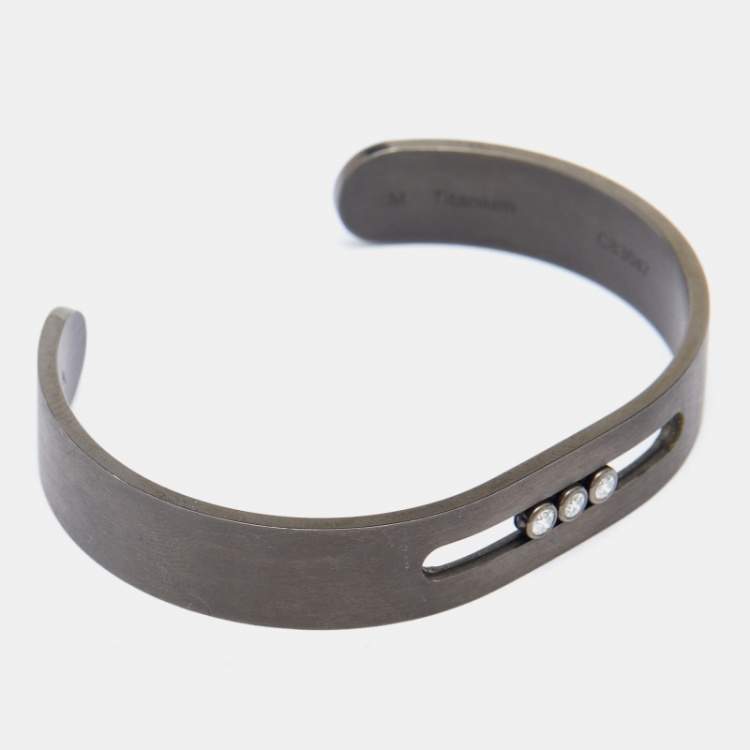 Pre Owned Messika Move Diamonds Titanium Open Cuff Bracelet M