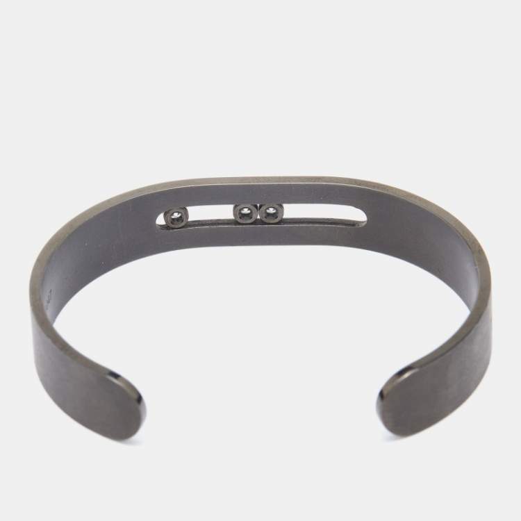 Pre Owned Messika Move Diamonds Titanium Open Cuff Bracelet M