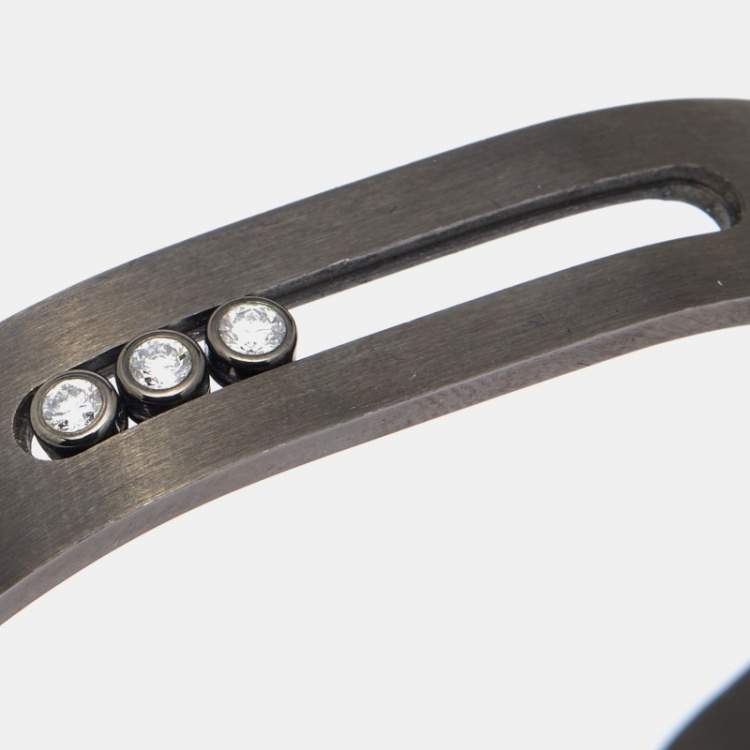 Pre Owned Messika Move Diamonds Titanium Open Cuff Bracelet M