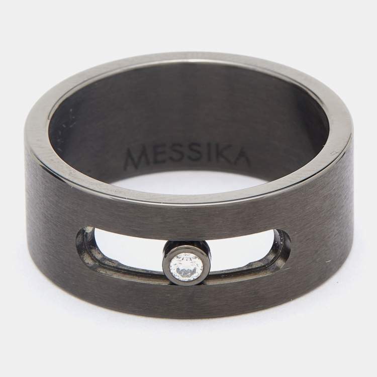 Pre Owned Messika Move Diamond Titanium Ring Size 66
