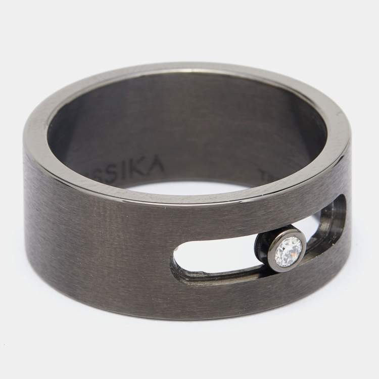 Pre Owned Messika Move Diamond Titanium Ring Size 66