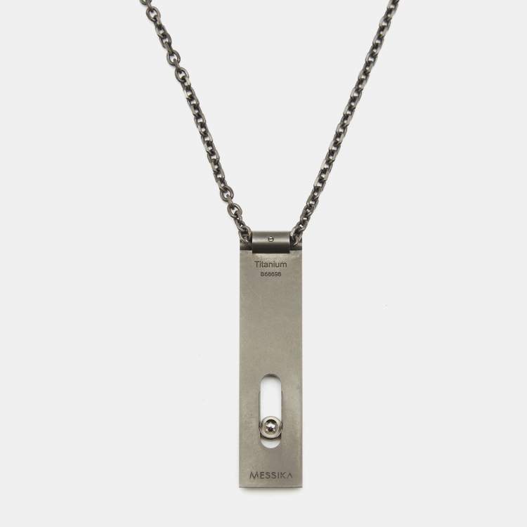 Pre Owned Messika Move Diamond Titanium Pendant Necklace