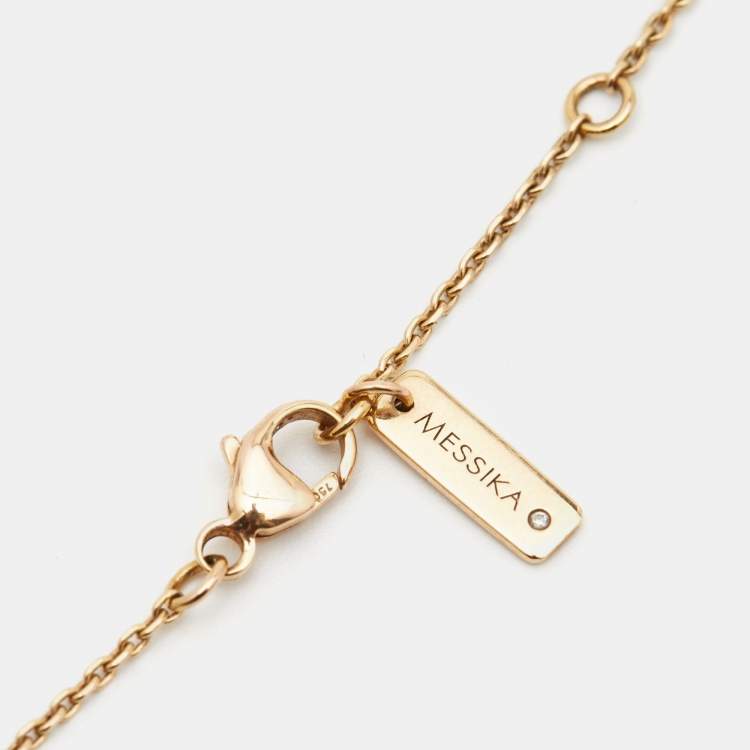 Pre Owned Messika Baby Move Pavé Diamonds 18k Rose Gold Necklace