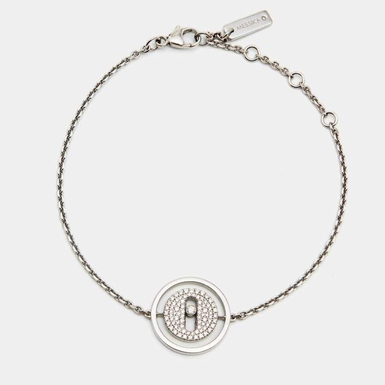 Pre Owned Messika Lucky Move Pave Diamond 18k White Gold Bracelet