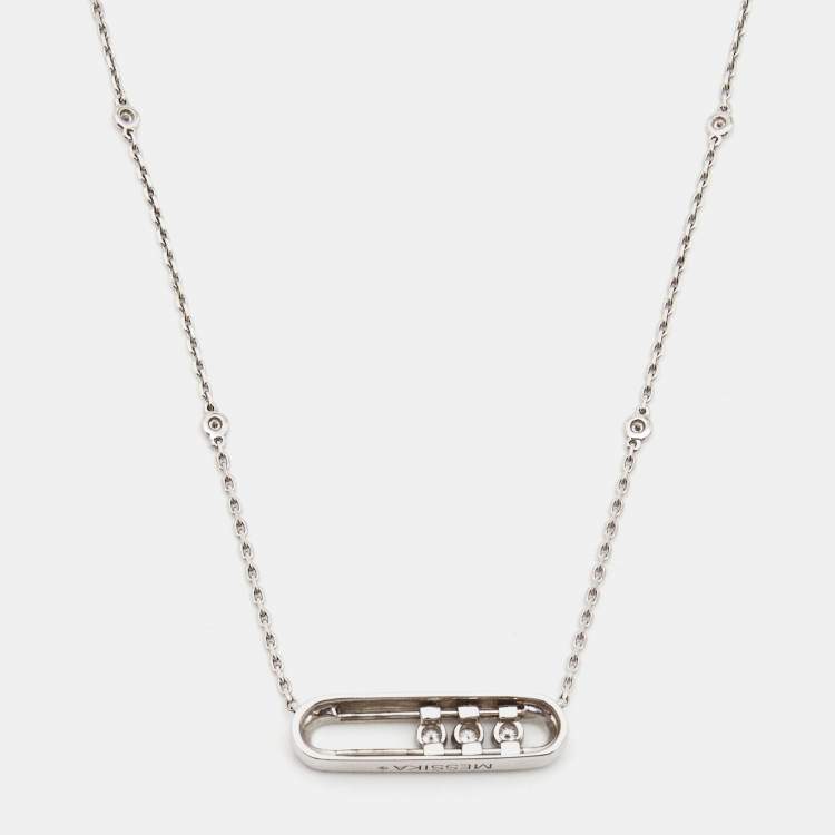 Pre Owned Messika Baby Move Diamond 18k White Gold Necklace