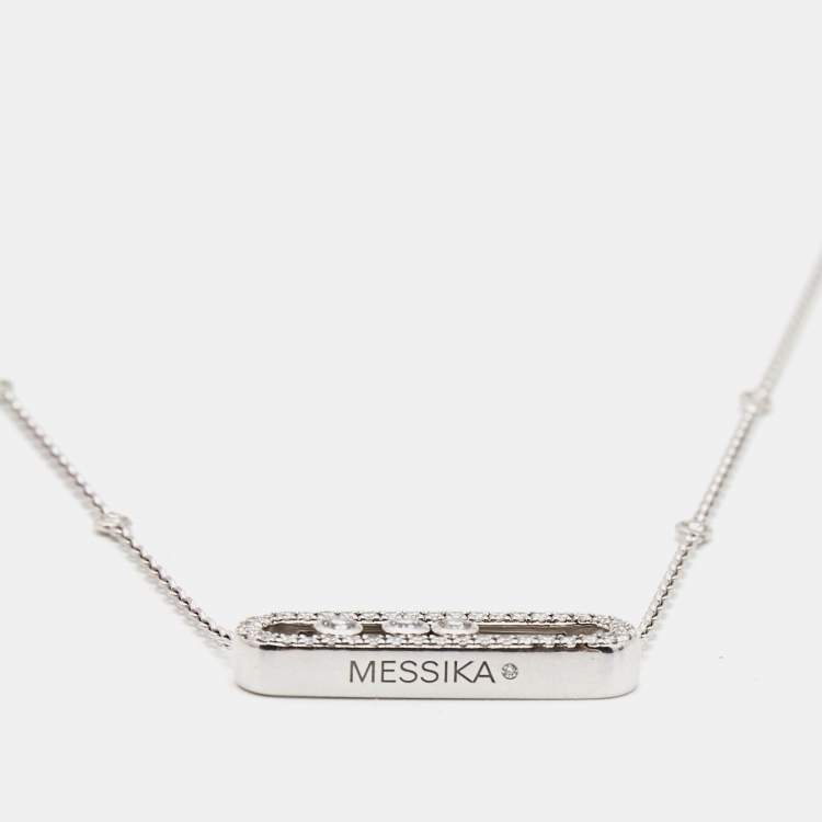 Pre Owned Messika Baby Move Diamond 18k White Gold Necklace