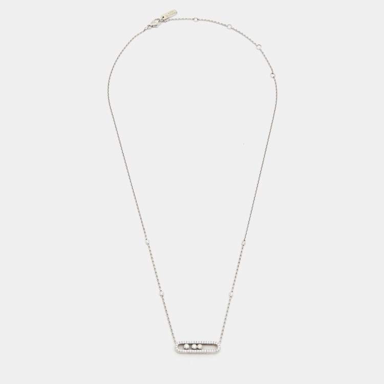 Pre Owned Messika Baby Move Diamond 18k White Gold Necklace