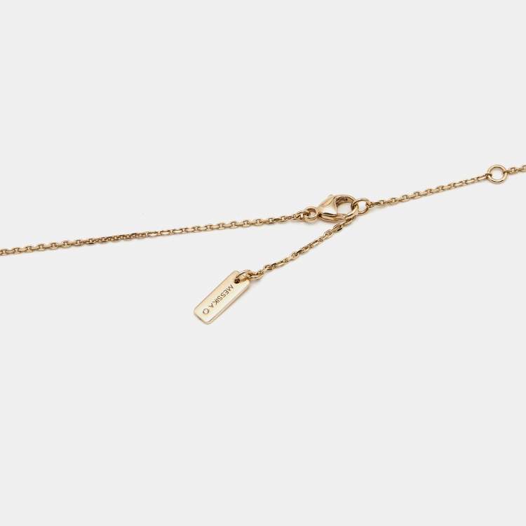 Pre Owned Messika Move Uno Caravate Diamond 18k Rose Gold Tie Necklace