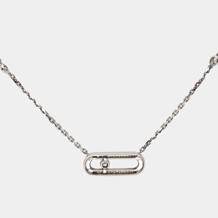 مملوكة مسبقًا Messika Move Uno Pave Diamonds 18k White Gold Necklace