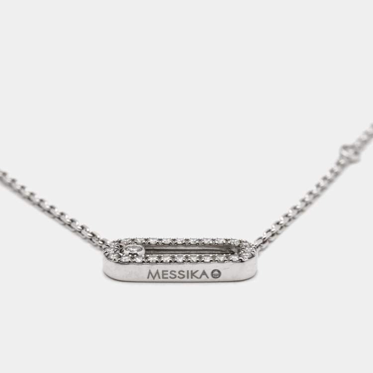 مملوكة مسبقًا Messika Move Uno Pave Diamonds 18k White Gold Necklace