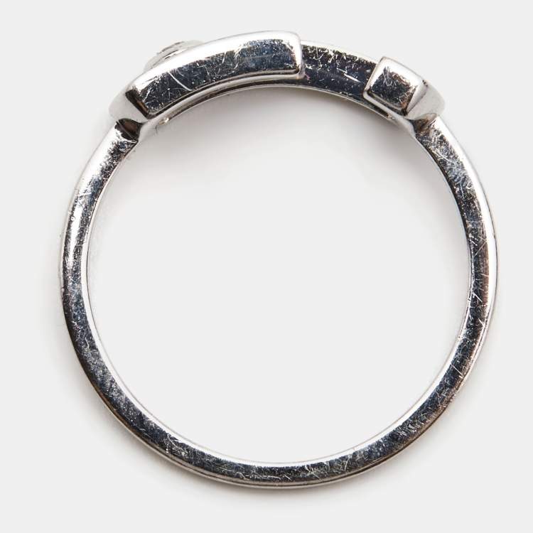 Pre Owned Messika Move By Gigi Hadid Move Addiction Diamond 18k White Gold Ring Size 52