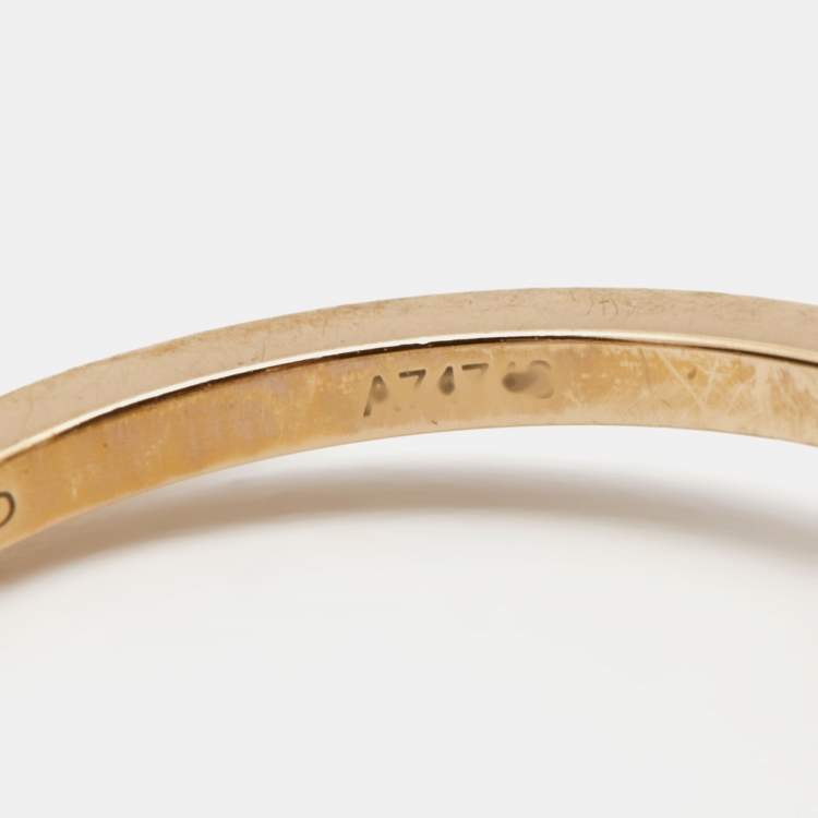 Pre Owned Messika by Gigi Hadid Move Addiction Pave Diamond 18K Rose Gold Ring Size 52