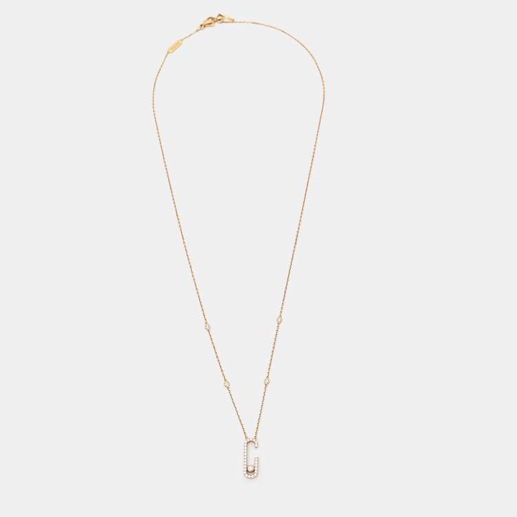Pre Owned Messika Gigi Hadid Move Addiction Diamond 18k Rose Gold Necklace